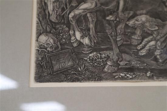 Albrecht Durer, etching, The Knight, Death and The Devil, 4th State, 24 x 18cm